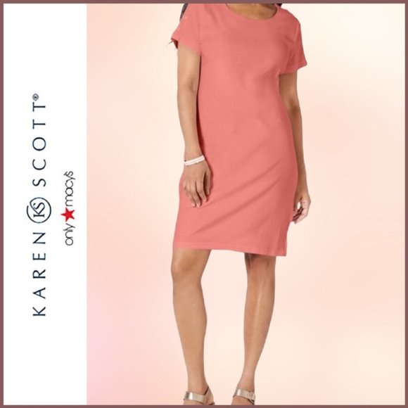 Karen Scott Sport Short Sleeve Cotton Dress NWT - Picture 1 of 5